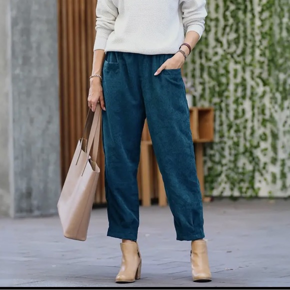 Pants - Corduroy Front Pocket Tapered Pants